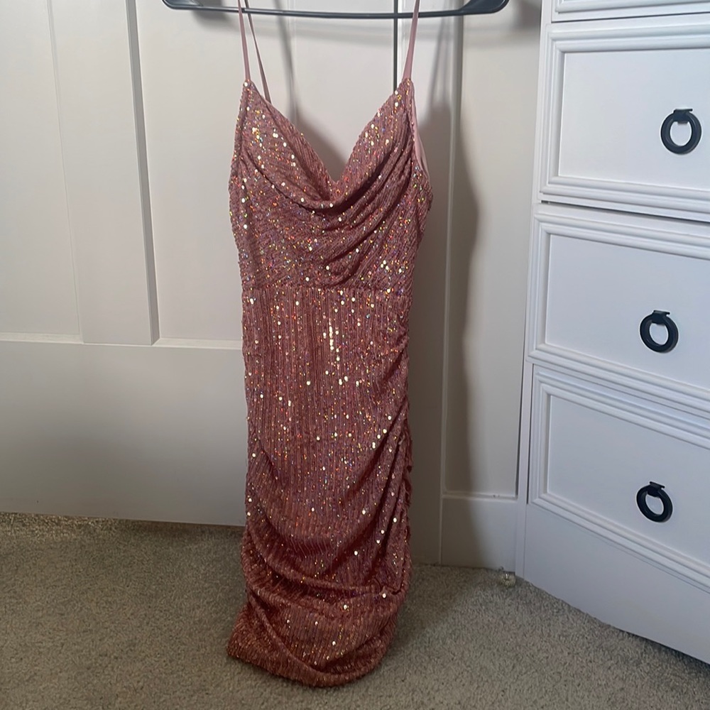 Hello Molly homecoming pink sparkly dress